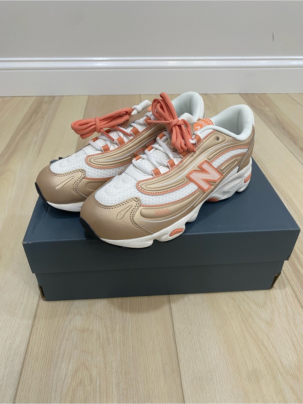 New Balance 1000 Brown Orange Shoes GC1000FP Size 6Y Womens 7.5 NEW
